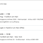 Singapore Airlines Prag - New York One Way Flugzeiten