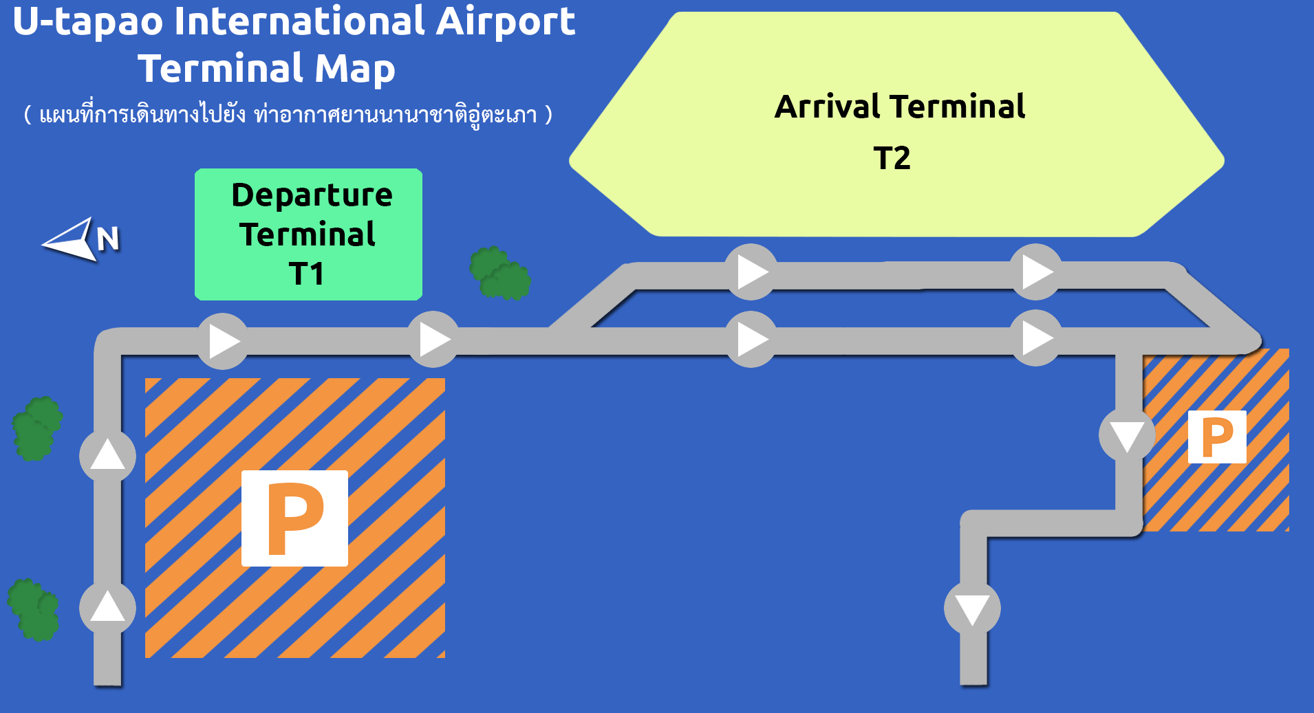 U-Tapao Airport Pattaya Terminalgebäude Karte