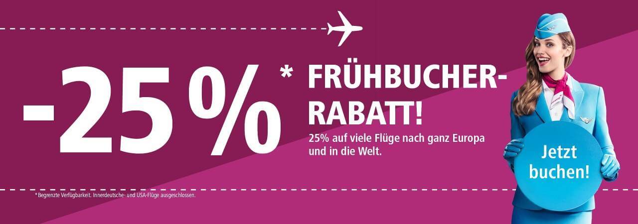 Eurowings Frühbucher Rabatt 25% 2019