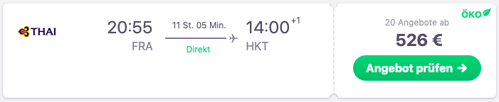 Flüge Frankfurt nach Phuket