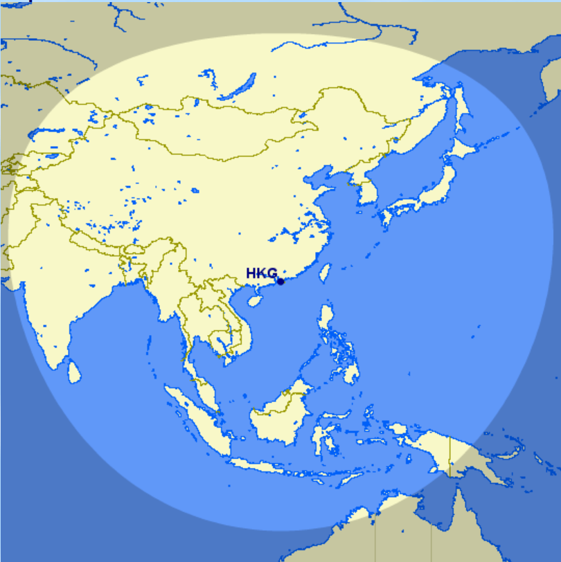 Hong Kong Bereich 2.750 Meilen