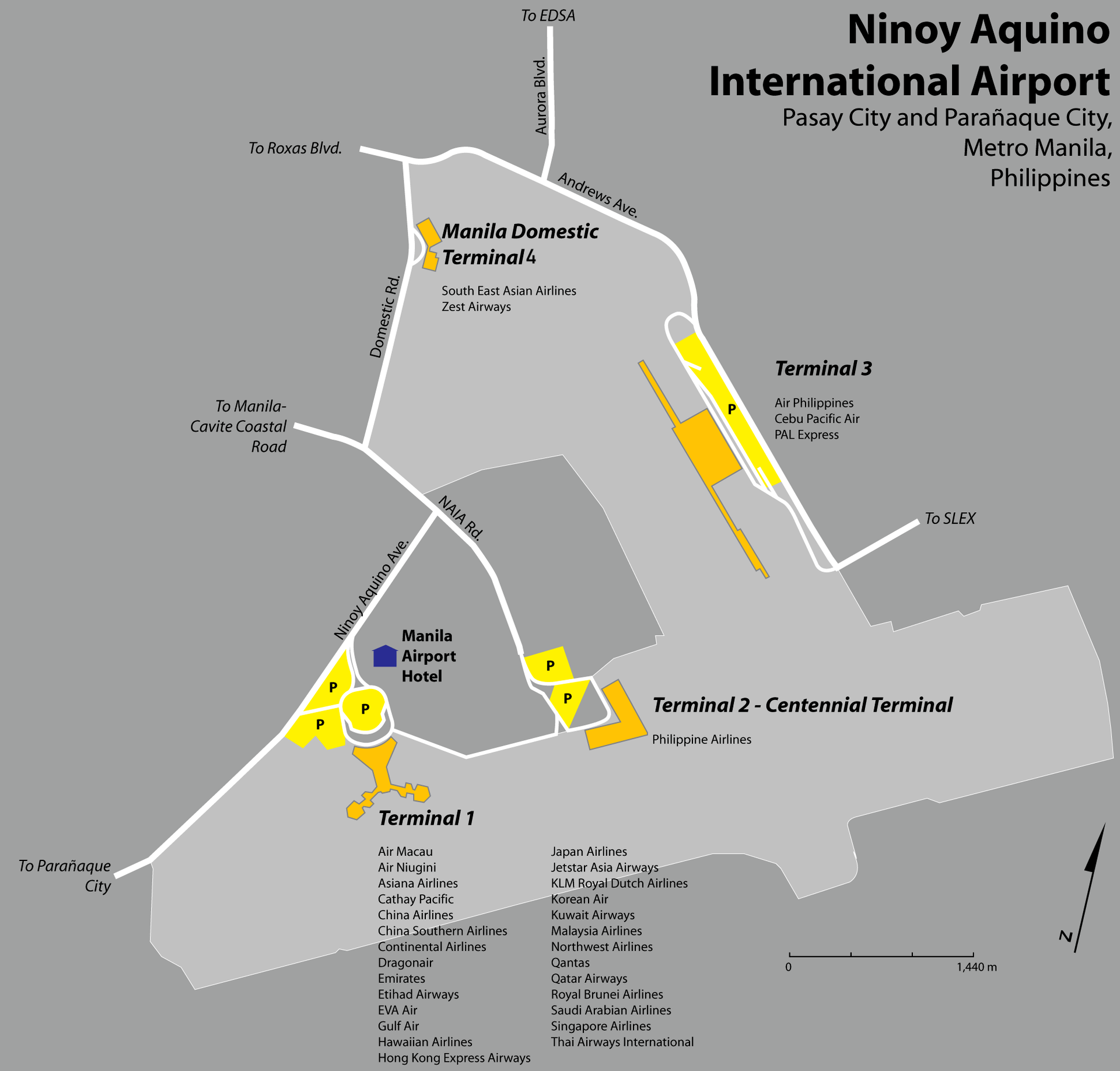 Manila Airport NAIA Lageplan Terminals