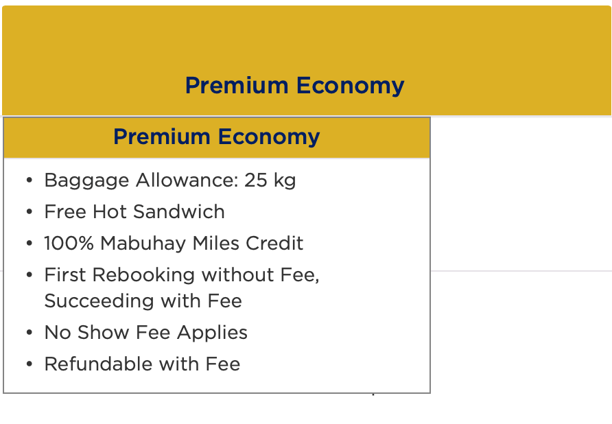 Philippine Airlines PAL Express Premium Economy