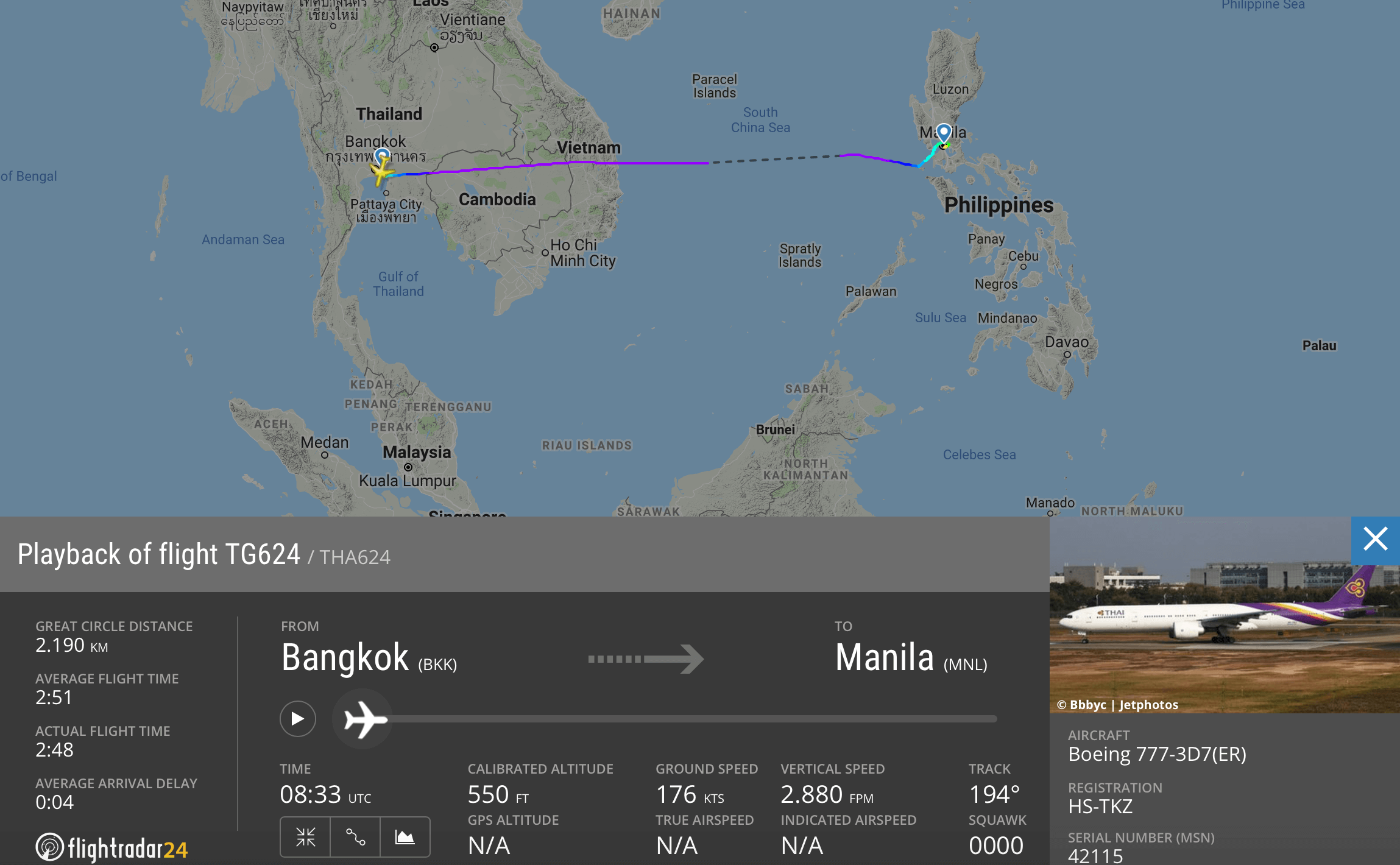 TG624 Bangkok Manila Thai Airways Flugbericht