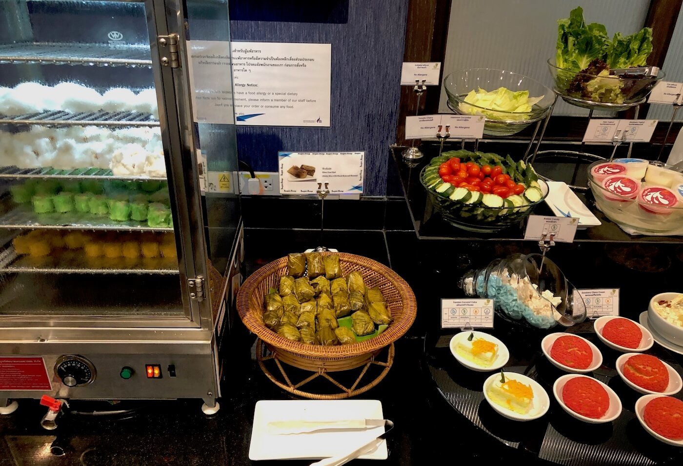 Bangkok Airways Blue Ribbon Lounge Süßspeisen