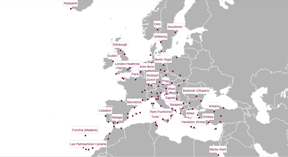 Eurowings Streckennetz Europa