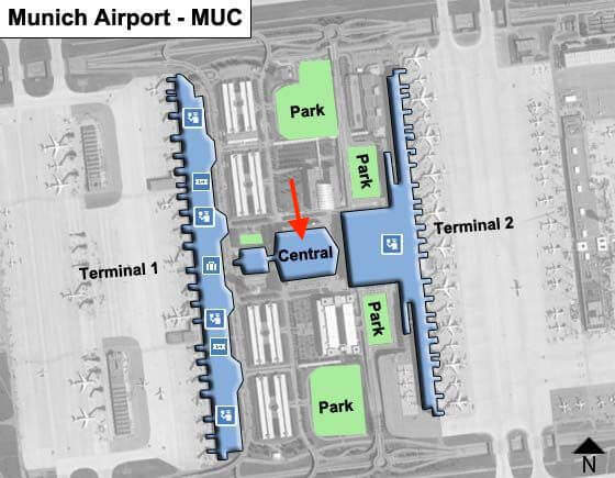 München Airport Map Central
