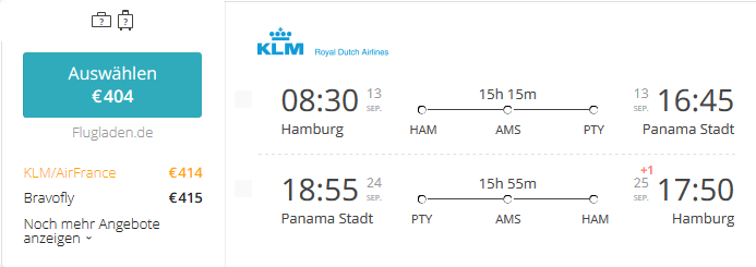 Hamburg-Panama-KLM