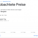 Beobachtete Preise Preisverlauf Google Flights