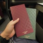 Qatar Airways Business Class Menükarten